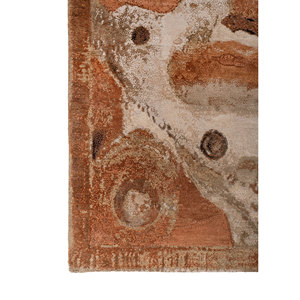 Alfombras de Lana y Seda de Bambú Tejidas a Mano con Diseño Abstracto, Color Marfil, para Decoración de Sala de Estar Juvenil, AKWB-9071 - Product Image 4