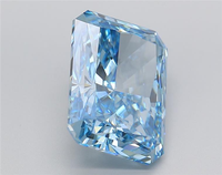 1,18 Carat Fancy Vivid Blue Radiant Cut VS2 IGI Certified CVD Lab Grown Diamond Excellent Corporation EC9878 para la fabricación de joyas