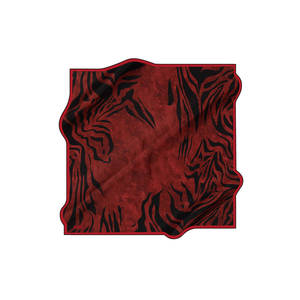 Burgundy <b>Silk</b> Patterned <b>Square</b> <b>Scarf</b> - Product Image 2