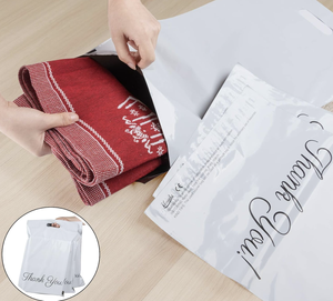 Logotipo personalizado para bolsas de correo polivinílico para pequeñas empresas Embalaje de envío biodegradable para enviar por correo con mensaje 'Gracias' - Product Image 5