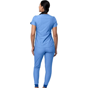 Tenues médicales pour femmes, logo personnalisé, uniforme d'infirmière, ensembles de pantalons de jogging extensibles, tissu en toile, usage hospitalier, vente en gros - Product Image 2