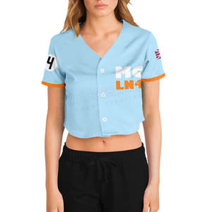 Último Diseño OEM, Jersey de Béisbol Corto Personalizado para Mujer, Ropa Deportiva Transpirable de Manga Corta - Precio al por Mayor - Product Image 4
