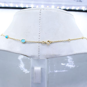 Collar con abalorio chapado en oro de Plata de Ley 925 con piedras preciosas turquesas naturales para mujer fabricante - Product Image 4