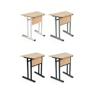 School <b>Desk</b> Melamine Particle Board Metal Frame Single Student Table Durable Classroom Furniture For Education Use Wholesale - Product Image 1