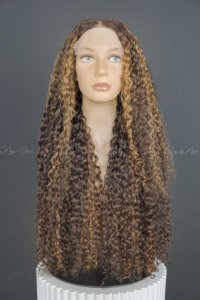 Extensiones de Cabello Humano Vietnamita de Múltiples Donantes, Textura Rizada, Color Marrón Piano - Product Image 1