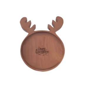 Assiette de cerf de Noël de qualité supérieure de haute qualité fabriquée à la main de style classique Meilleur des décorations de Noël d'Indonésie - Product Image 2