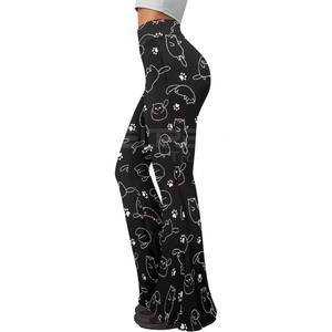 Dernières femmes Premium Sports Gym Wear imprimé fleuri pantalon évasé 2025 vente en gros pas cher de haute qualité pantalons pour femmes - Product Image 3