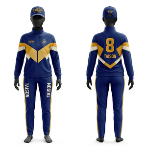 Ensemble de survêtement d'entraînement de rugby pour femmes en polaire poly premium 280 GSM bleu marine avec motifs imprimés à chaud personnalisés - Product Image 5