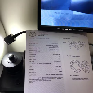 Diamants de laboratoire en vrac en gros d'Inde pour diamants HPHT CVD certifiés, taille brillante, couleur D, fantaisie, taille légère, 0,5 ct à 6 ct, D'VINS pour - Product Image 5