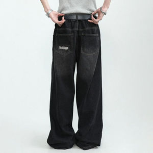 Pantalones Vaqueros Casuales de Invierno para Hombre, Estilo Dulce, Sólidos, de Alta Calidad, Lavados, Rectos, Holgados, Rotos, Ajuste Holgado - Product Image 3
