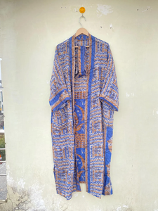 Vintage Crepe Silk Kimono Soft Comfy Robe <b>Lightweight</b> Luxury Loungewear Boho <b>Dressing</b> <b>Gown</b> Free Drawstring Quick Dry for Summer - Product Image 4