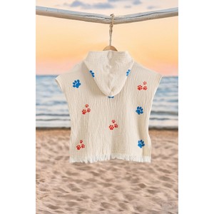 Toalla de Baño Infantil Varol Orgánica 100% Algodón Muselina con Diseño de Huellas de Patas - Product Image 4