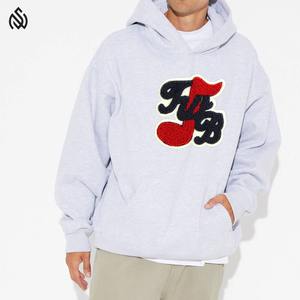 Alta calidad 100% algodón manga larga gota hombro venta al por mayor de gran tamaño invierno grueso hombres personalizado Chenille bordado sudaderas con capucha para hombres - Product Image 2