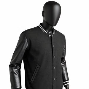 แจ็กเก็ตหนังสำหรับผู้ชายเสื้อเบสบอลขนแกะสไตล์เท่สำหรับฤดูหนาว - Product Image 5