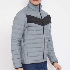 Chaqueta acolchada de nailon acolchada con plumón negro en blanco de gran tamaño, chaquetas acolchadas bordadas de alta calidad para hombre con servicio OEM - Product Image 3
