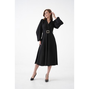 Robe midi à col croisé avec détail ceinture - Product Image 6