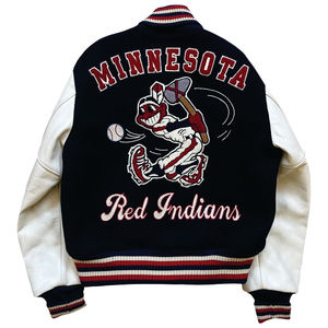 Customizable Men's Varsity Jacket Trendy OEM <b>American</b> Basketball Team High Street Breathable Fleece Stand Winter 100% Cotton - Product Image 4
