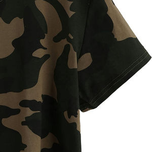 Custom Logo Active <b>Women's</b> O Neck Crop <b>Top</b> t Shirt Short Sleeve Slim Fit Running Gym Quick Dry t Shirts Crop <b>Tops</b> <b>Camo</b> Printed - Product Image 5