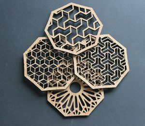 Sous-verre personnalisé en pierre carrée Mdf avec panneau dur de sublimation 3.75 écologique moderne avec sous-verre arrière en liège - Product Image 2