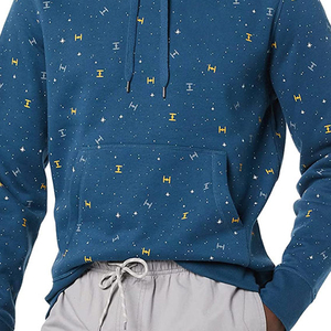 Sudadera con Capucha Azul Estampada Personalizada OEM para Hombre, con Bolsillo, Corte Regular, Manga Larga Informal, 100% Algodón French Terry, Ropa de Otoño - Product Image 6