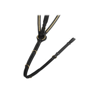 Brass Clinchered <b>Padded</b> Breastplate With <b>Running</b> Attachment Matching Elastic - Product Image 2