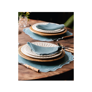 จานหวายใช้วัสดุธรรมชาติเครื่องใช้บนโต๊ะอาหารสำหรับงานแต่งงานร้านอาหารใหม่ปรับแต่งได้ตามต้องการ - Product Image 1