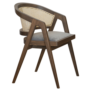 Sillón moderno de alta gama de madera maciza con sillas de comedor de ratán real para comedor, restaurante, cafetería u hoteles - Product Image 4