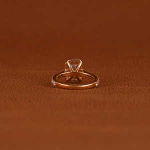 Bague de fiançailles en diamant de laboratoire taillé émeraude luxueux plaqué or 14KT à la mode Halo serti IGI certifié cadeau pour femme - Product Image 3