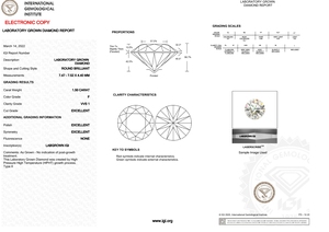 1.5 Carats Lab Diamond Round Cut F Color VVS1 Diamond Brilliant Excellent Cut Bague de fiançailles Making Precious Luxury Diamond - Product Image 2