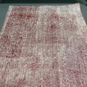 Alfombra Turca de 2.8x5.2 pies, Alfombra Pequeña Vintage, Alfombra Sólida Roja y Blanca - Product Image 4