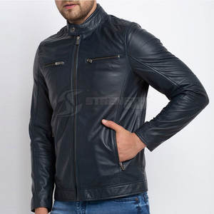 Veste en cuir pour hommes Automne hiver Veste en cuir pour hommes de meilleure qualité Veste en cuir véritable pour hommes - Product Image 2