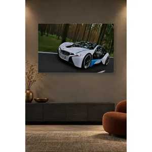 Impresión en Lienzo de un Auto Conceptual BMW Blanco de Fida en un Bosque de Pinos - Product Image 1