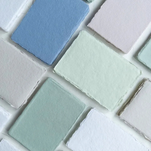 กระดาษขอบฝาครอบแฮนด์เมดสีเบจสีน้ําเงินขี้ฝุ่นสีขาวนุ่ม - Product Image 1