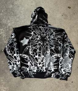 Ensemble de survêtement en molleton d'hiver imprimé intégral, poids lourd, streetwear, pantalon de survêtement, sweat-shirt à capuche, vêtements pour hommes, fermeture éclair, séchage rapide - Product Image 2