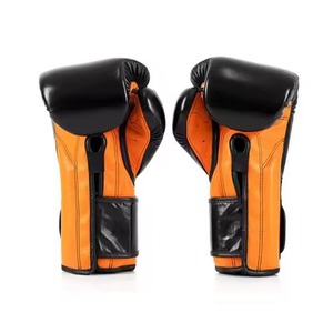 ถุงมือชกมวย Fairtex สีดำและสีส้ม หนังแท้ สำหรับใช้งานกลางแจ้ง รับผลิตตามสั่งพร้อมโลโก้ ขายส่งจากโรงงาน - Product Image 5