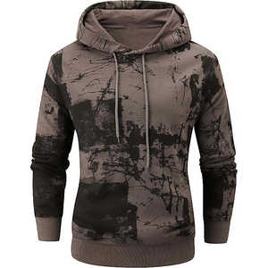 Sudadera con Capucha para Hombre, Estampado de Camuflaje Marrón, Estilo Casual, Ropa de Calle para Invierno - Product Image 1
