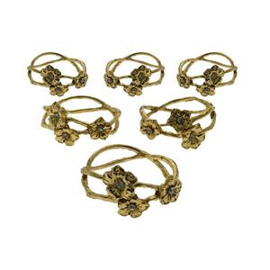 Anneau de serviette en laiton Antique forme carrée et design duveteux anneau de serviette en laiton pour la vaisselle pièce de décoration - Product Image 2