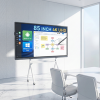 Pizarra Interactiva 4K de 85 Pulgadas con Pantalla Táctil Infrarroja de 40 Puntos, Cámara Integrada de 4800W (Enfoque Automático y Seguimiento de Voz), Sistema Operativo Android 12/13