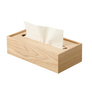 Porte-serviettes en bois de qualité supérieure au design unique avec bâton en métal, boîte en bois de papier de soie profond de forme carrée - Product Image 6