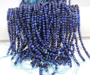 Natural Crystal Necklace Smooth Blue Tiger eye <b>Beads</b> Polished <b>Red</b> Stone Jewelry Loose Strand Wholesaler Gemstone for Healing - Product Image 3