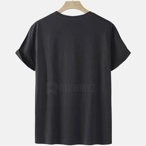 T-shirt pour homme de haute qualité à bas prix, fabriqué dans les meilleurs matériaux, vente en gros, t-shirts pour homme en grande taille, noir - Product Image 2