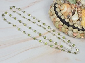 Peridot vert coupé 925 argent Sterling mois d'août collier de pierres précieuses collier convertible bijoux faits à la main cadeau pour noël - Product Image 2