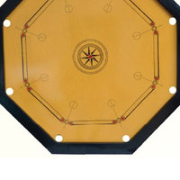 Jeux de carrom d'intérieur avec logo personnalisé, forme ronde en bois avec des jetons disponibles en différentes tailles à un prix avantageux