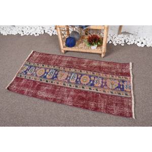 Classique Rouge Bleu Boho Patchwork Laine Tapis 2,3X3,9 pieds Rectangulaire Latex Soutenu pour Salon Entrée Couloir 3D Viscose - Product Image 3