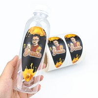 Étiquette autocollante personnalisée en vinyle blanc transparent pour canettes de boissons avec logo de marque, étiquette d'emballage imperméable pour bouteilles de jus