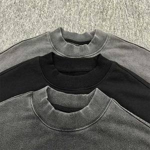 Fabricantes Vintage algodón peso pesado gota hombro sudadera más tamaño ácido lavado sudadera de los hombres - Product Image 3