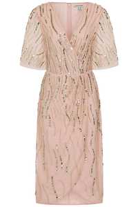 Vestido de baile decorado con cristal de longitud completa con cuello en V, vaina con cuentas de lentejuelas, tela de malla polivinílica, cóctel Formal informal/de fiesta antiestático - Product Image 6