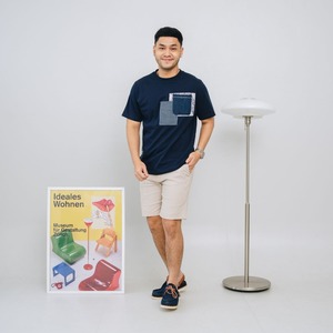 Camiseta de retazos informal de alta calidad para hombre con diseño de bolsillo de tela mixta artística con camiseta única de Indonesia - Product Image 2