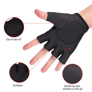 Guantes de Fitness para ejercicio de levantamiento de pesas de gimnasio de alta calidad para deportes al aire libre aplicables hechos de cuero - Product Image 4
