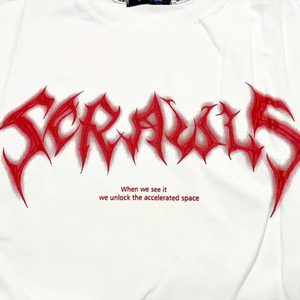 Camiseta gráfica de calle de gran tamaño, Top informal de verano con letras rojas llamativas, algodón transpirable suave, estilo hip hop moderno - Product Image 2
